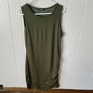 Stylish Olive Green Sleeveless Dress